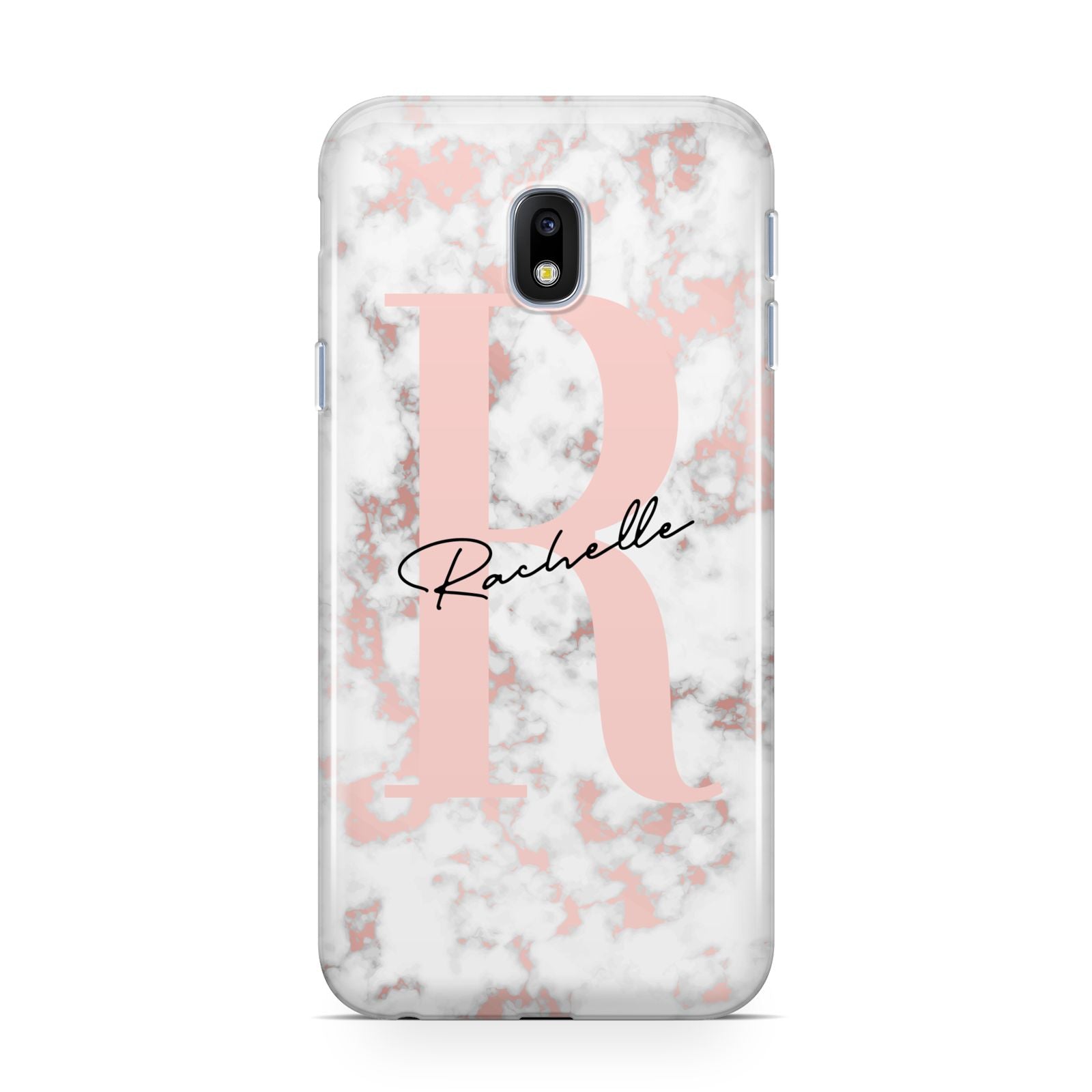 Monogrammed Rose Gold Marble Samsung Galaxy J3 2017 Case