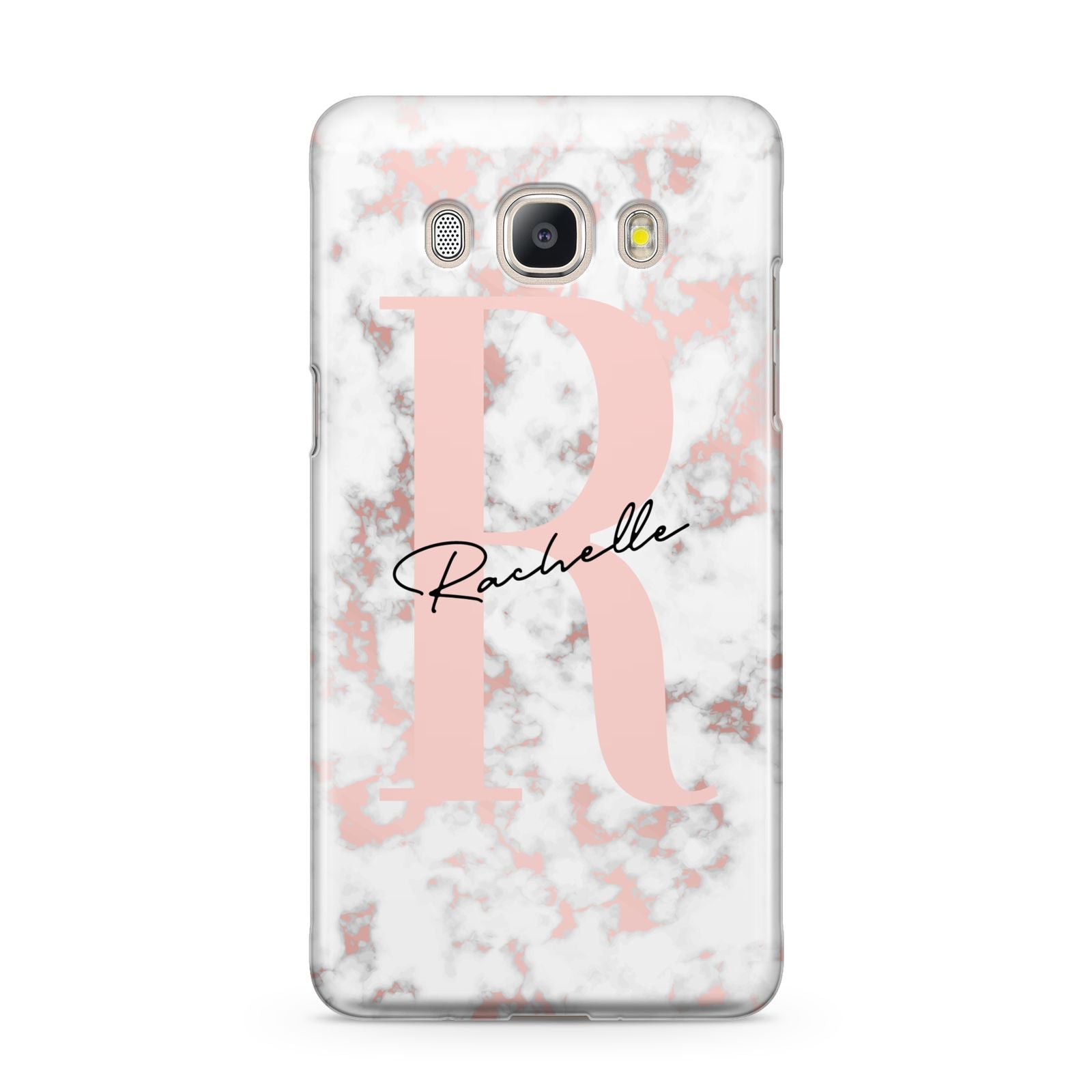 Monogrammed Rose Gold Marble Samsung Galaxy J5 2016 Case