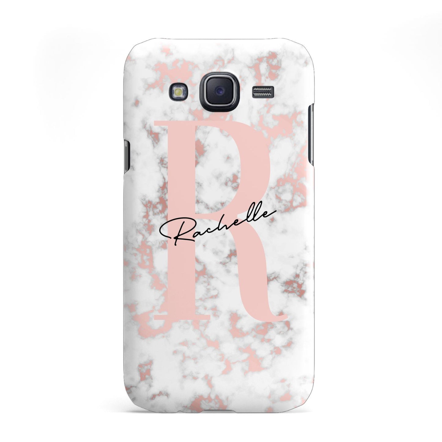Monogrammed Rose Gold Marble Samsung Galaxy J5 Case