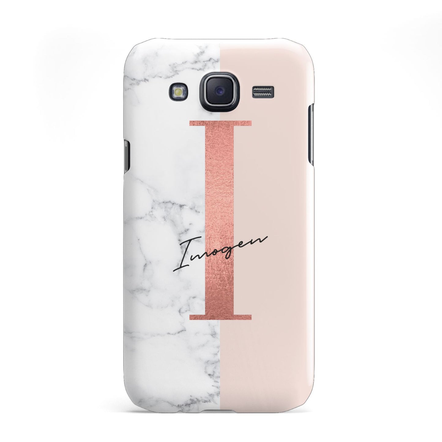 Monogrammed Rose Gold Marble Samsung Galaxy J5 Case