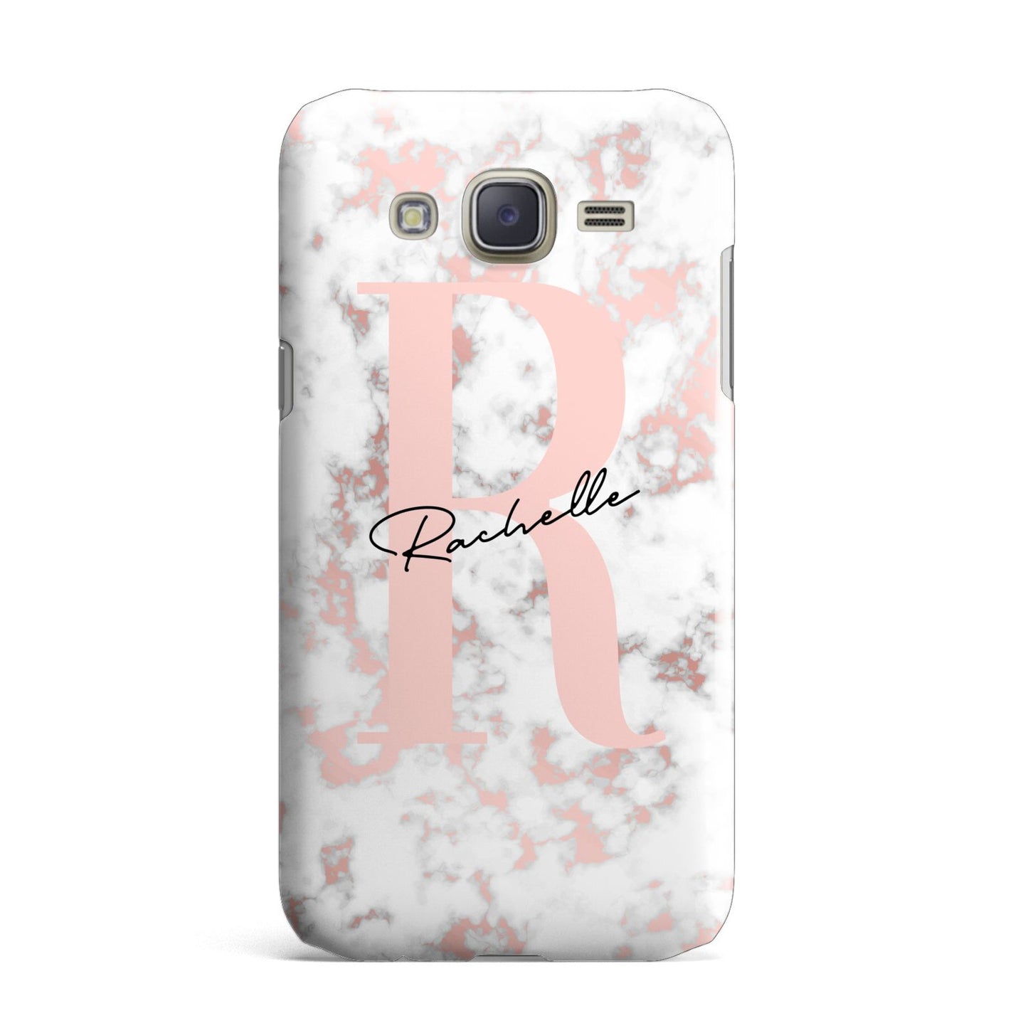 Monogrammed Rose Gold Marble Samsung Galaxy J7 Case