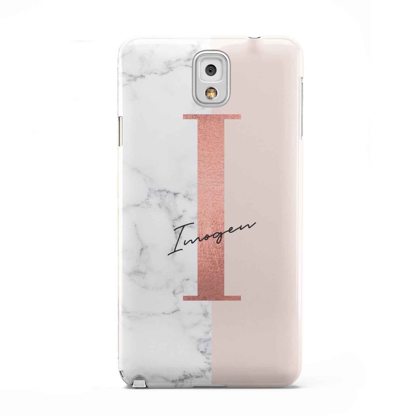 Monogrammed Rose Gold Marble Samsung Galaxy Note 3 Case