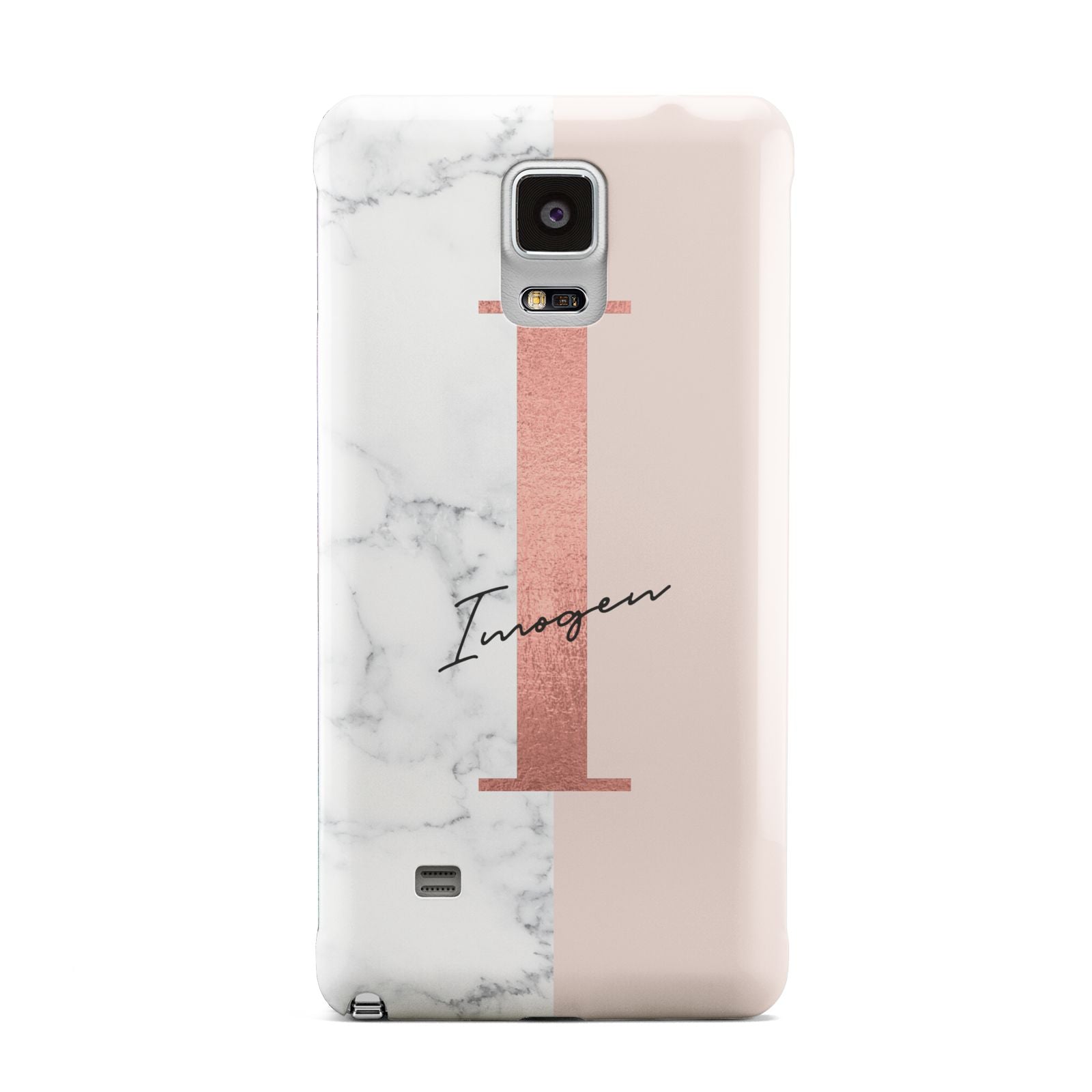 Monogrammed Rose Gold Marble Samsung Galaxy Note 4 Case