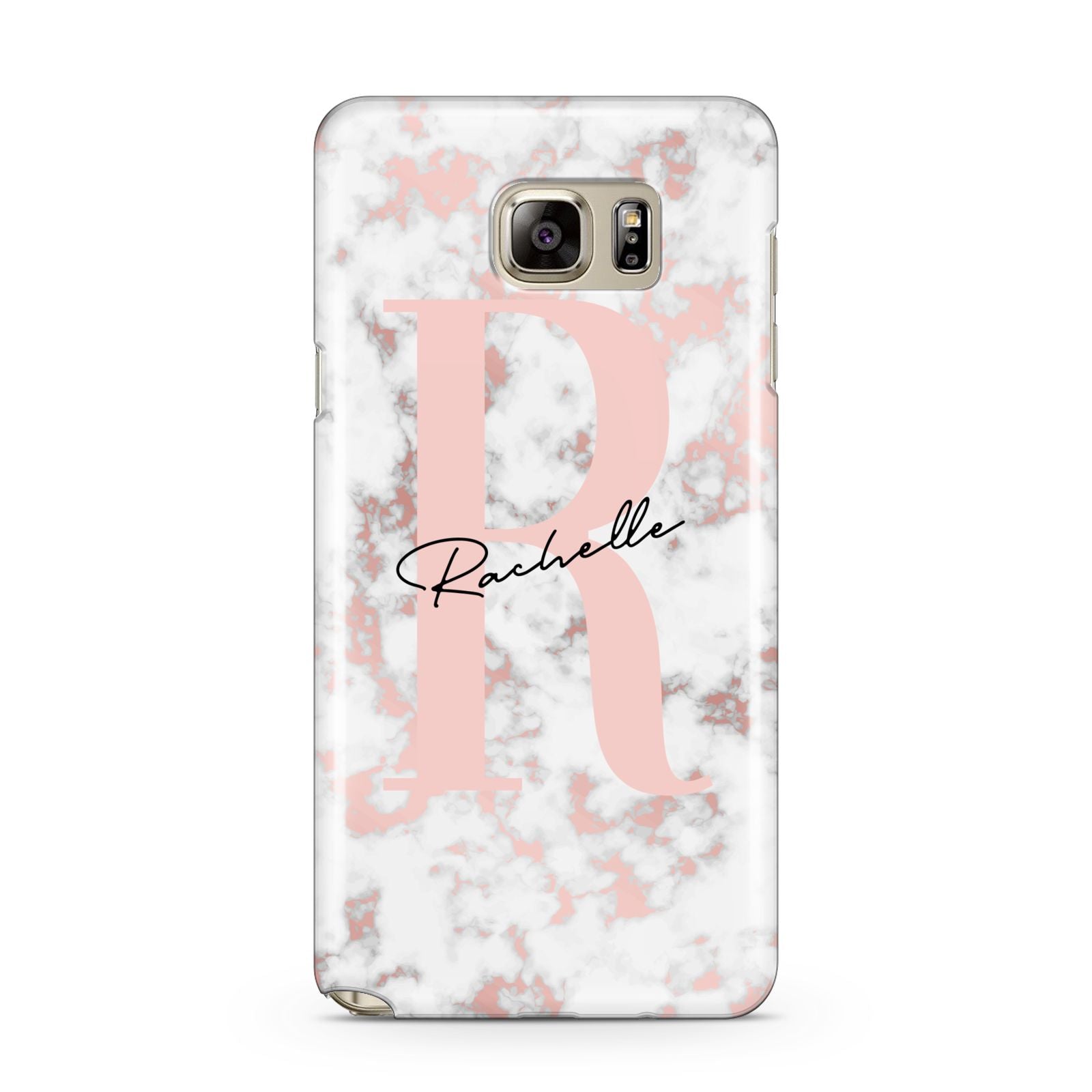 Monogrammed Rose Gold Marble Samsung Galaxy Note 5 Case