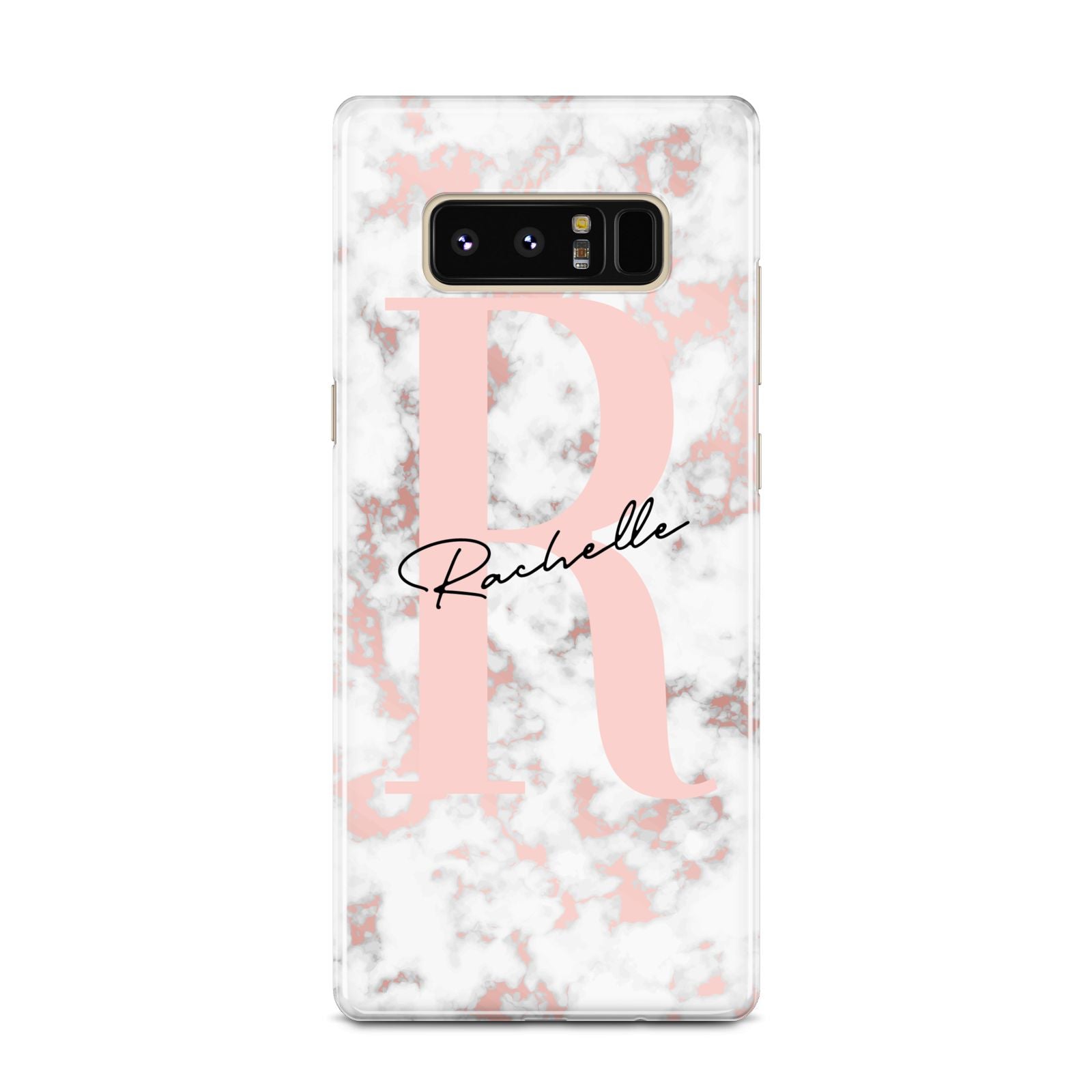 Monogrammed Rose Gold Marble Samsung Galaxy Note 8 Case