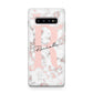Monogrammed Rose Gold Marble Samsung Galaxy S10 Plus Case