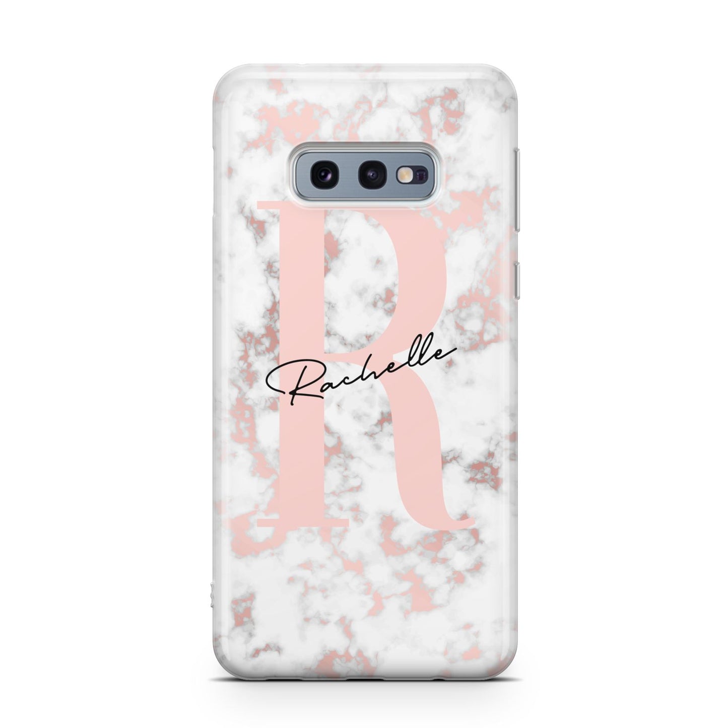 Monogrammed Rose Gold Marble Samsung Galaxy S10E Case