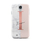 Monogrammed Rose Gold Marble Samsung Galaxy S4 Case