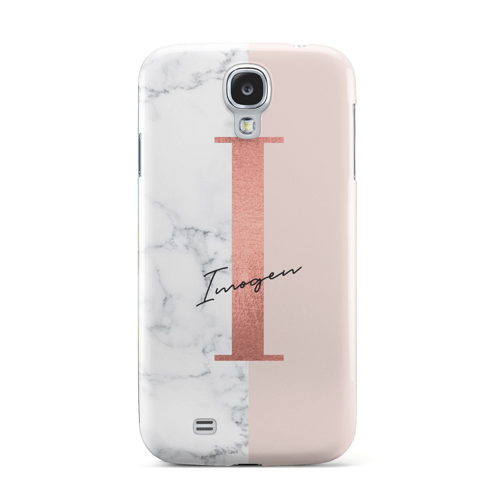 Monogrammed Rose Gold Marble Samsung Galaxy S4 Case