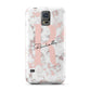 Monogrammed Rose Gold Marble Samsung Galaxy S5 Case