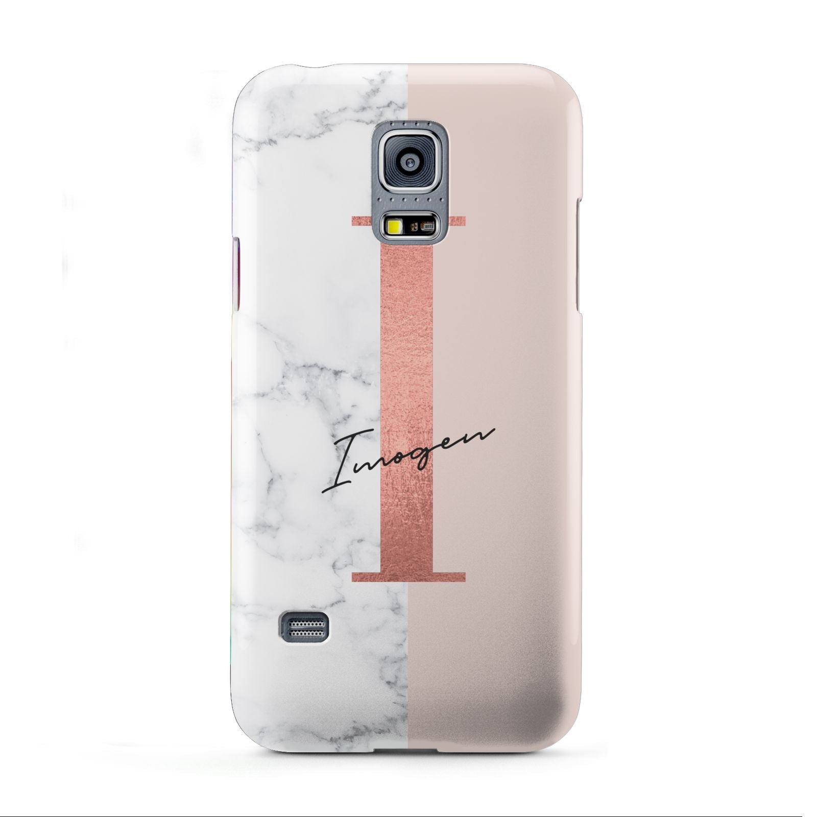 Monogrammed Rose Gold Marble Samsung Galaxy S5 Mini Case