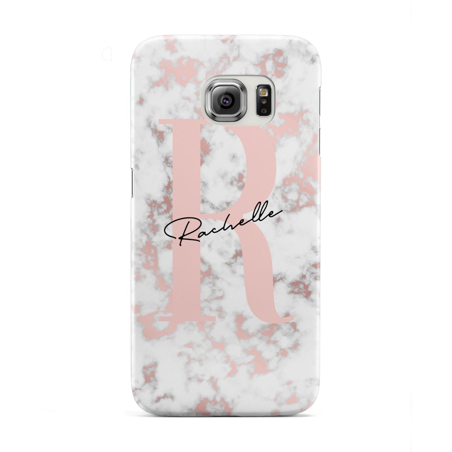 Monogrammed Rose Gold Marble Samsung Galaxy S6 Edge Case