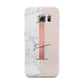 Monogrammed Rose Gold Marble Samsung Galaxy S6 Edge Case