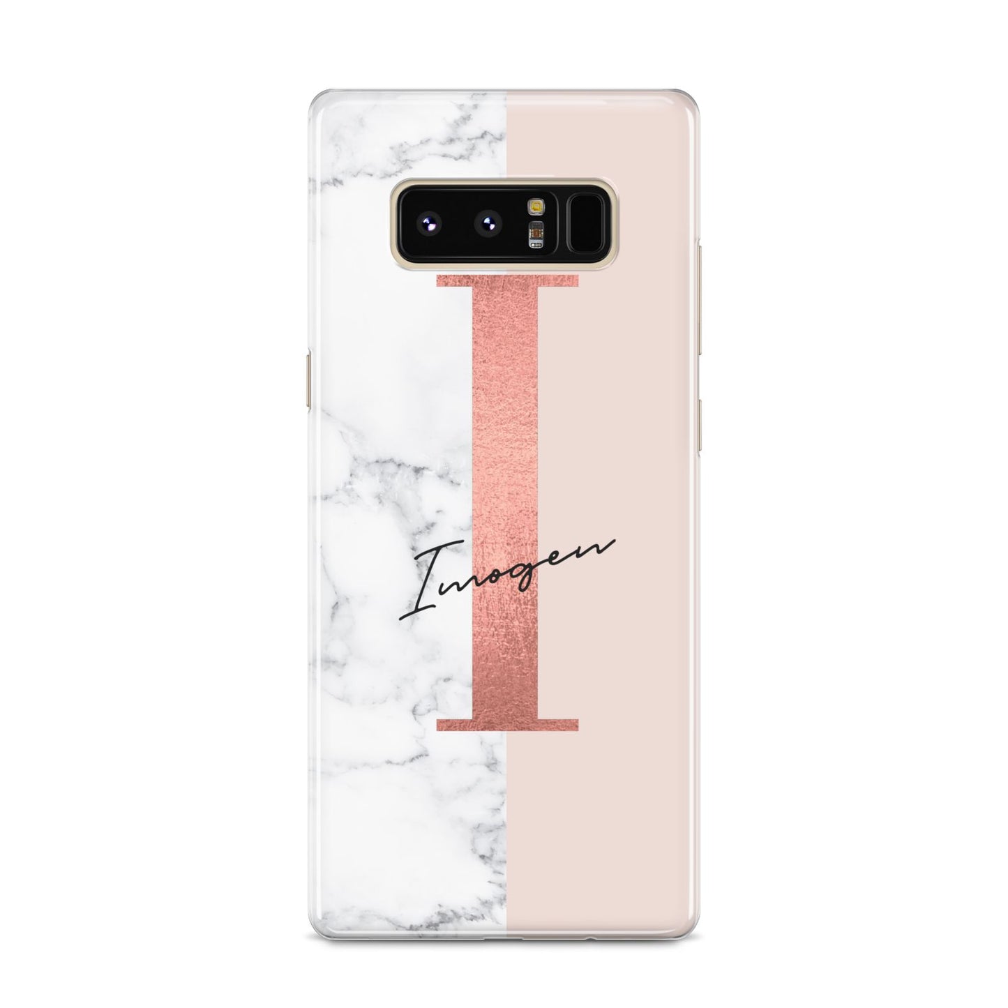 Monogrammed Rose Gold Marble Samsung Galaxy S8 Case