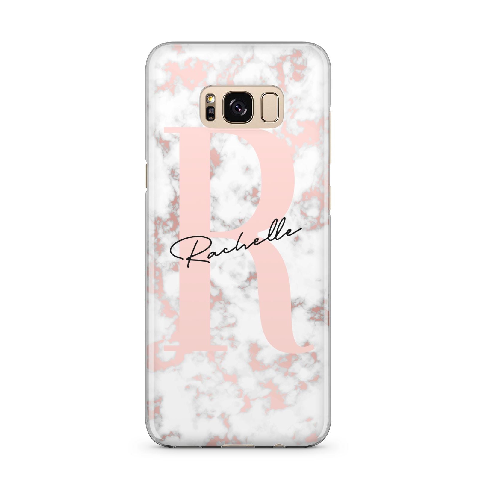 Monogrammed Rose Gold Marble Samsung Galaxy S8 Plus Case