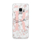 Monogrammed Rose Gold Marble Samsung Galaxy S9 Case