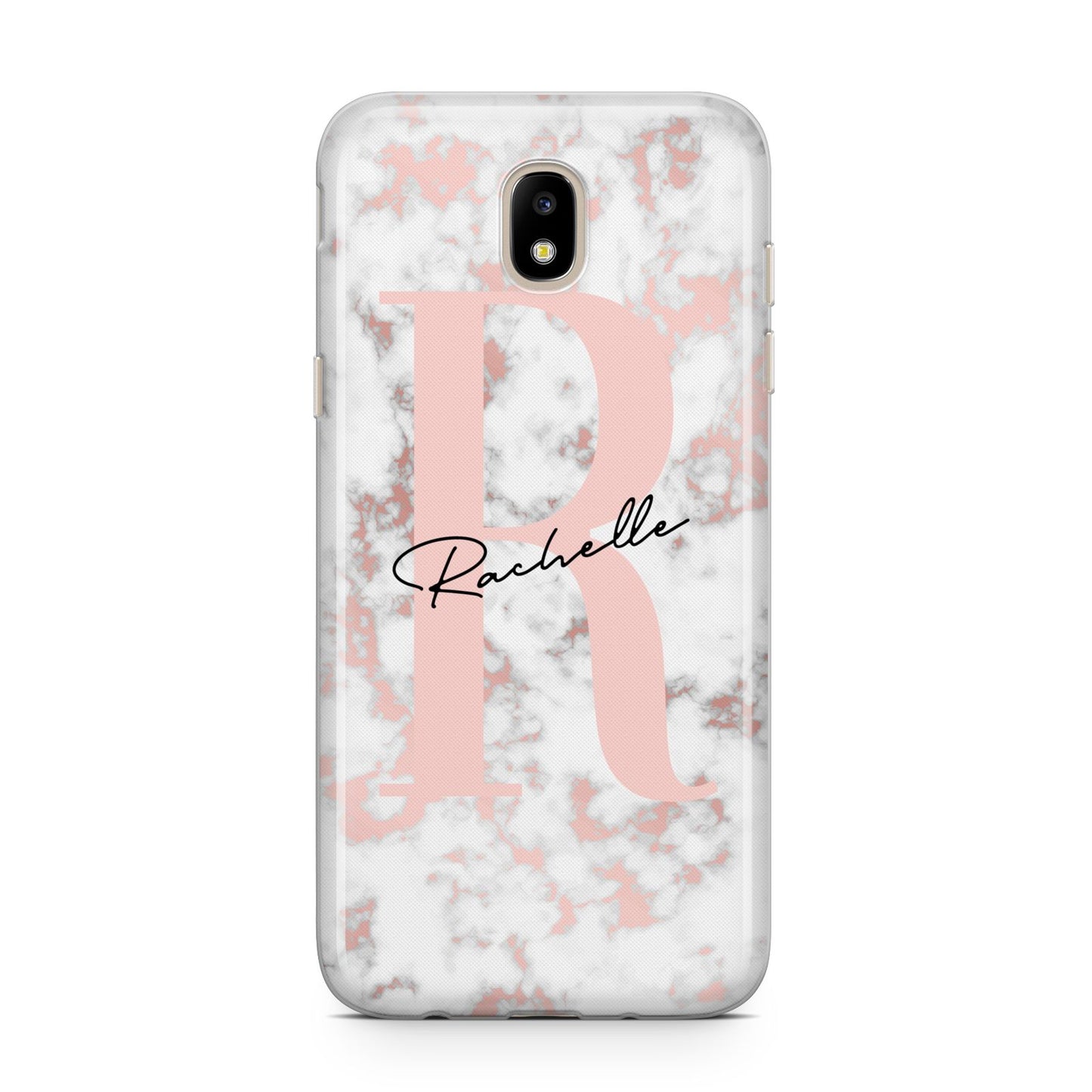 Monogrammed Rose Gold Marble Samsung J5 2017 Case
