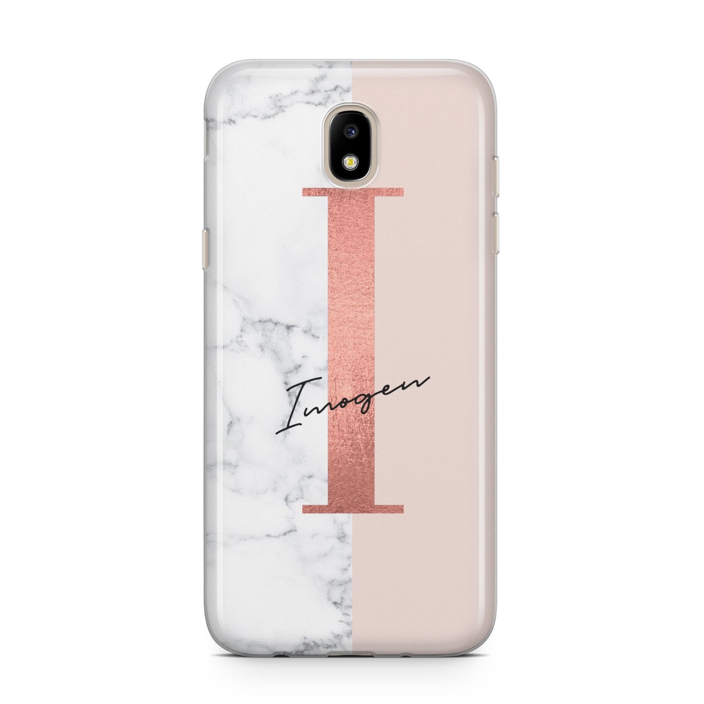 Monogrammed Rose Gold Marble Samsung J5 2017 Case