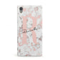 Monogrammed Rose Gold Marble Sony Xperia Case