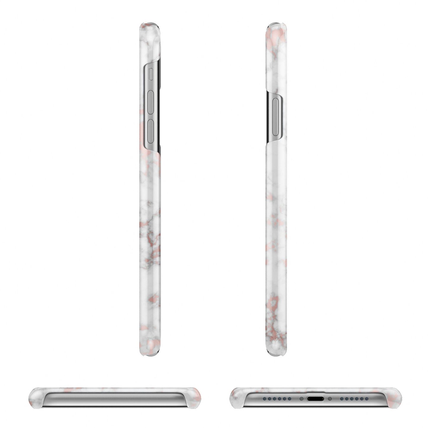 Monogrammed Rose Gold Marble iPhone 11 Pro 3D Snap Case Angle Images