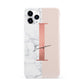 Monogrammed Rose Gold Marble iPhone 11 Pro 3D Snap Case