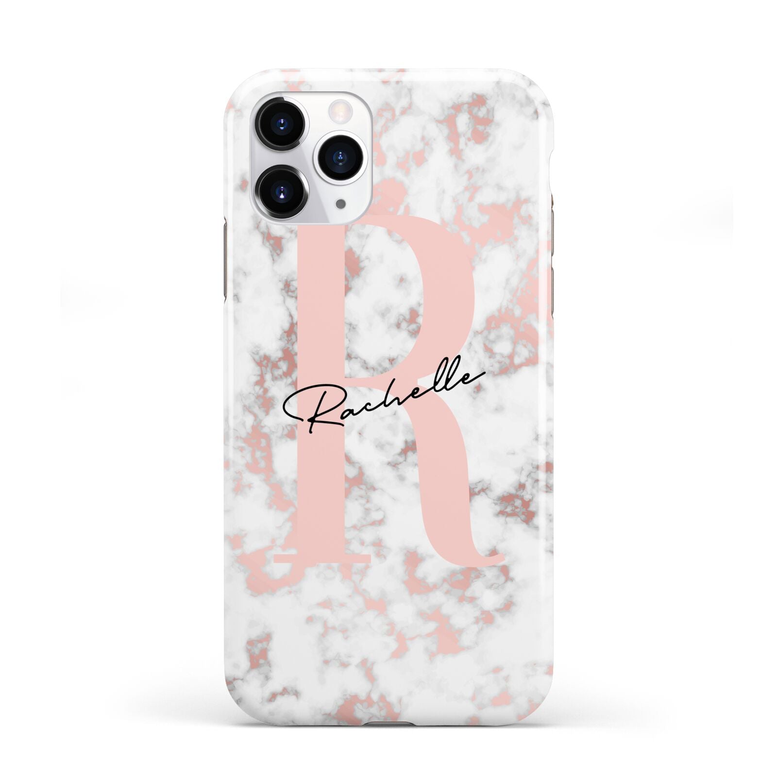Monogrammed Rose Gold Marble iPhone 11 Pro 3D Tough Case