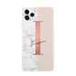 Monogrammed Rose Gold Marble iPhone 11 Pro Max 3D Snap Case