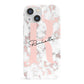 Monogrammed Rose Gold Marble iPhone 13 Mini Full Wrap 3D Snap Case