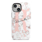 Monogrammed Rose Gold Marble iPhone 13 Mini Full Wrap 3D Tough Case