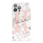 Monogrammed Rose Gold Marble iPhone 13 Pro Max Full Wrap 3D Snap Case