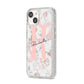 Monogrammed Rose Gold Marble iPhone 14 Glitter Tough Case Starlight Angled Image