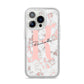 Monogrammed Rose Gold Marble iPhone 14 Pro Glitter Tough Case Silver