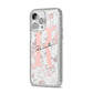 Monogrammed Rose Gold Marble iPhone 14 Pro Max Glitter Tough Case Silver Angled Image