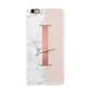 Monogrammed Rose Gold Marble iPhone 6 Plus 3D Snap Case on Gold Phone