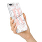 Monogrammed Rose Gold Marble iPhone 7 Plus Bumper Case on Silver iPhone Alternative Image