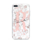 Monogrammed Rose Gold Marble iPhone 7 Plus Bumper Case on Silver iPhone