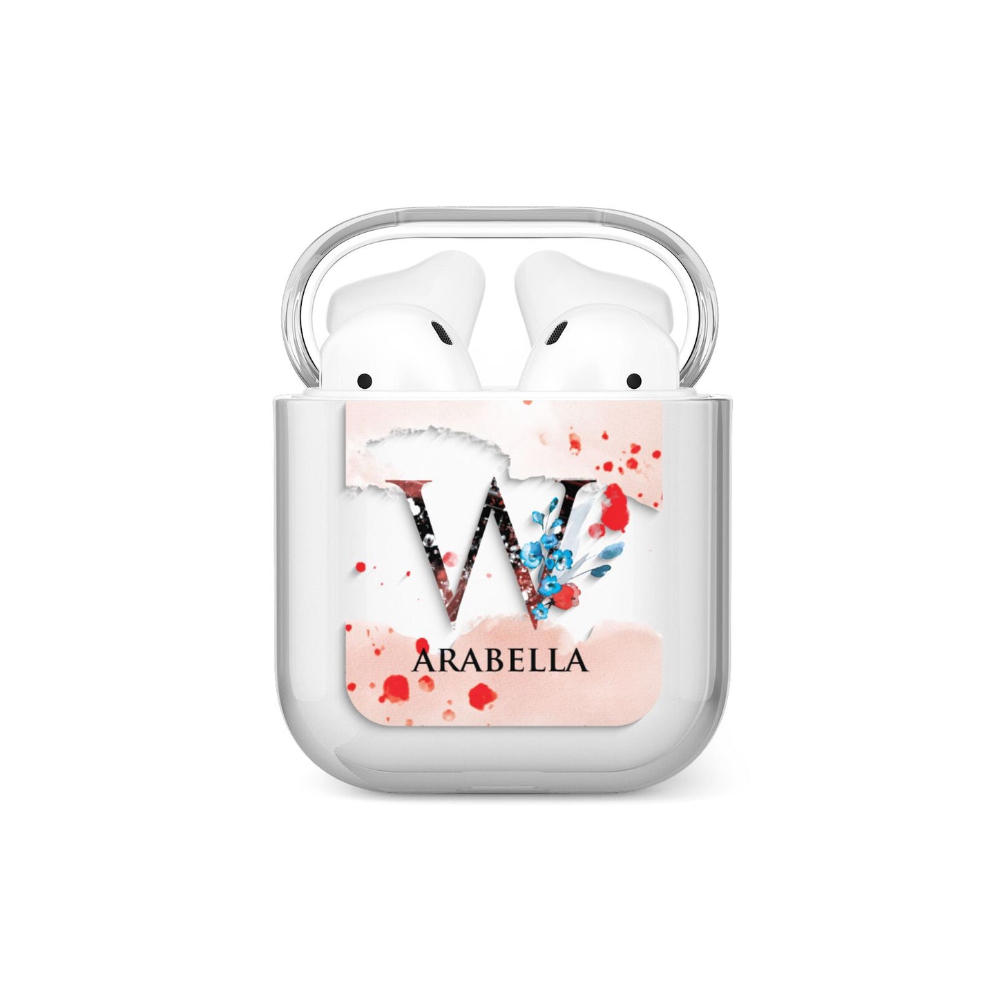 Monogrammed Roses Floral Wreath AirPods Case