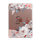 Monogrammed Roses Floral Wreath Apple iPad Rose Gold Case