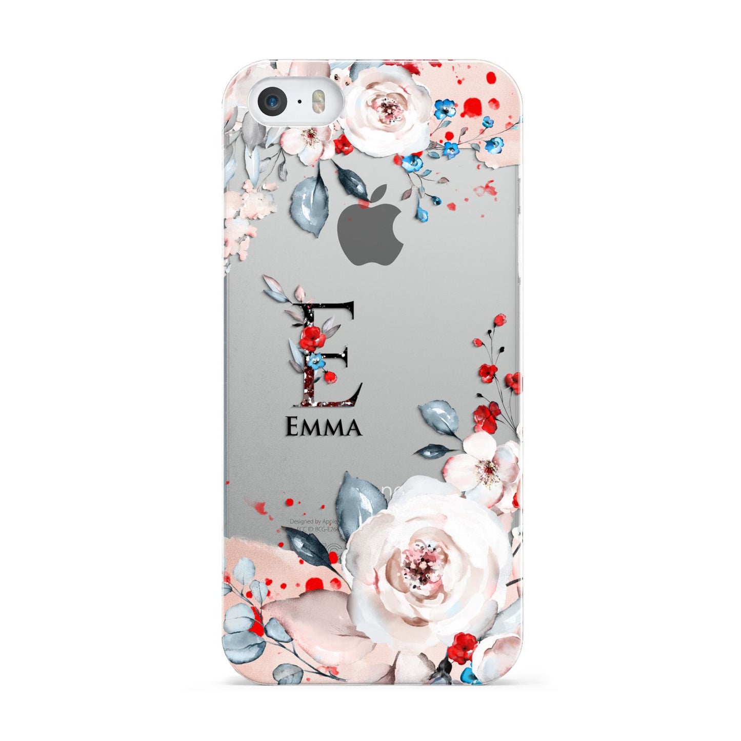 Monogrammed Roses Floral Wreath Apple iPhone 5 Case