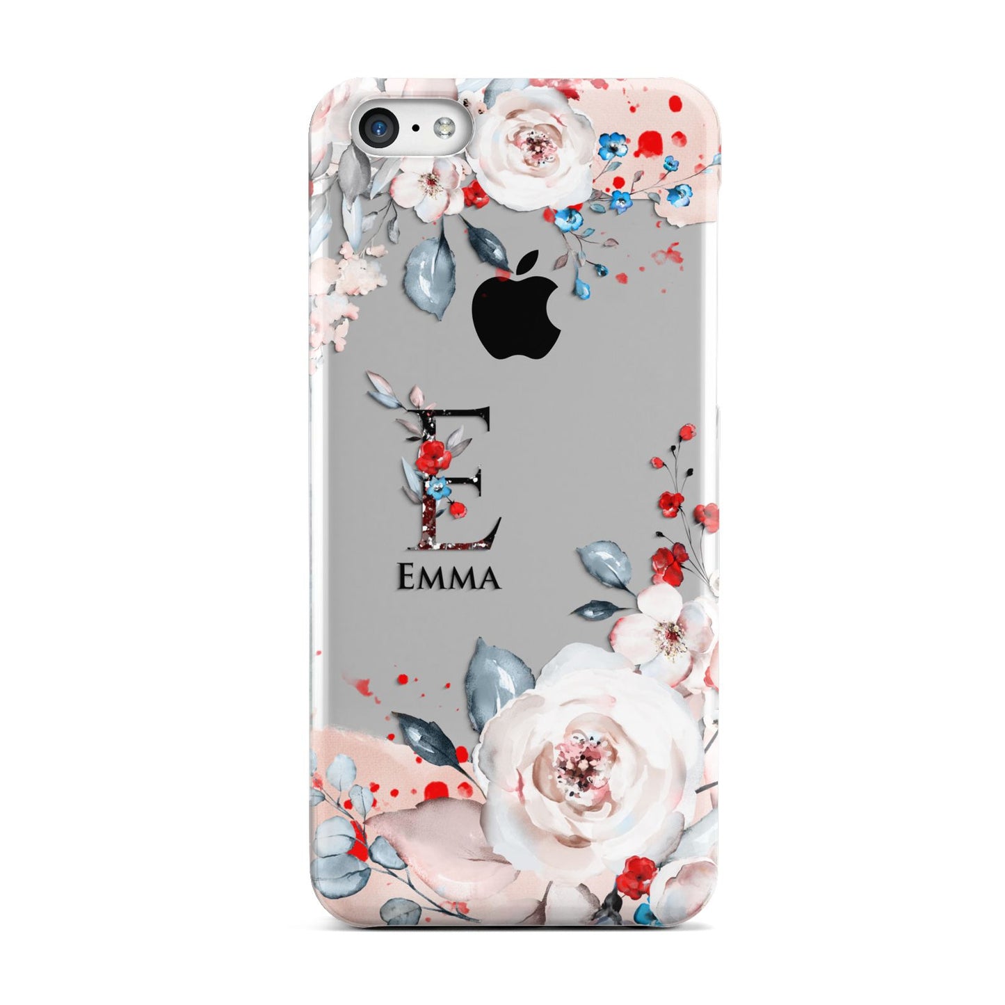 Monogrammed Roses Floral Wreath Apple iPhone 5c Case