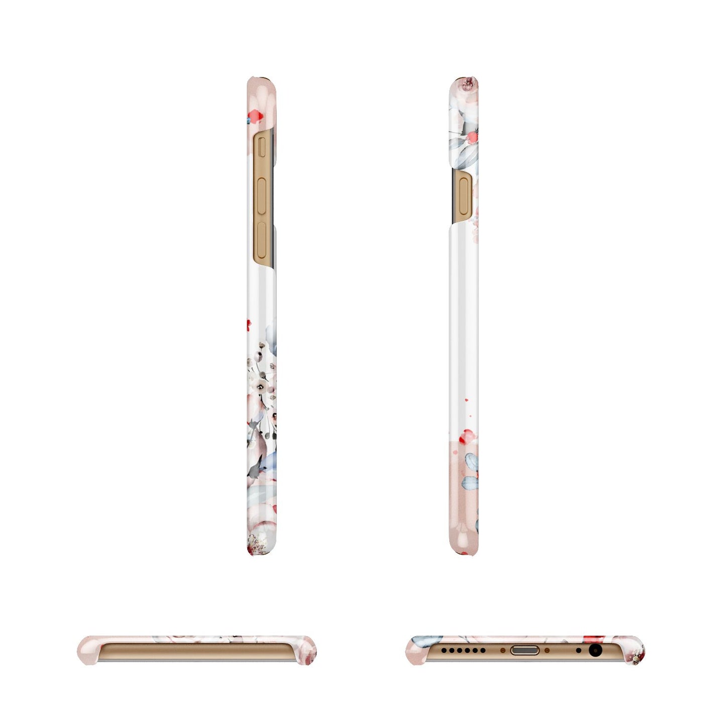 Monogrammed Roses Floral Wreath Apple iPhone 6 3D Wrap Snap Case Angled Images