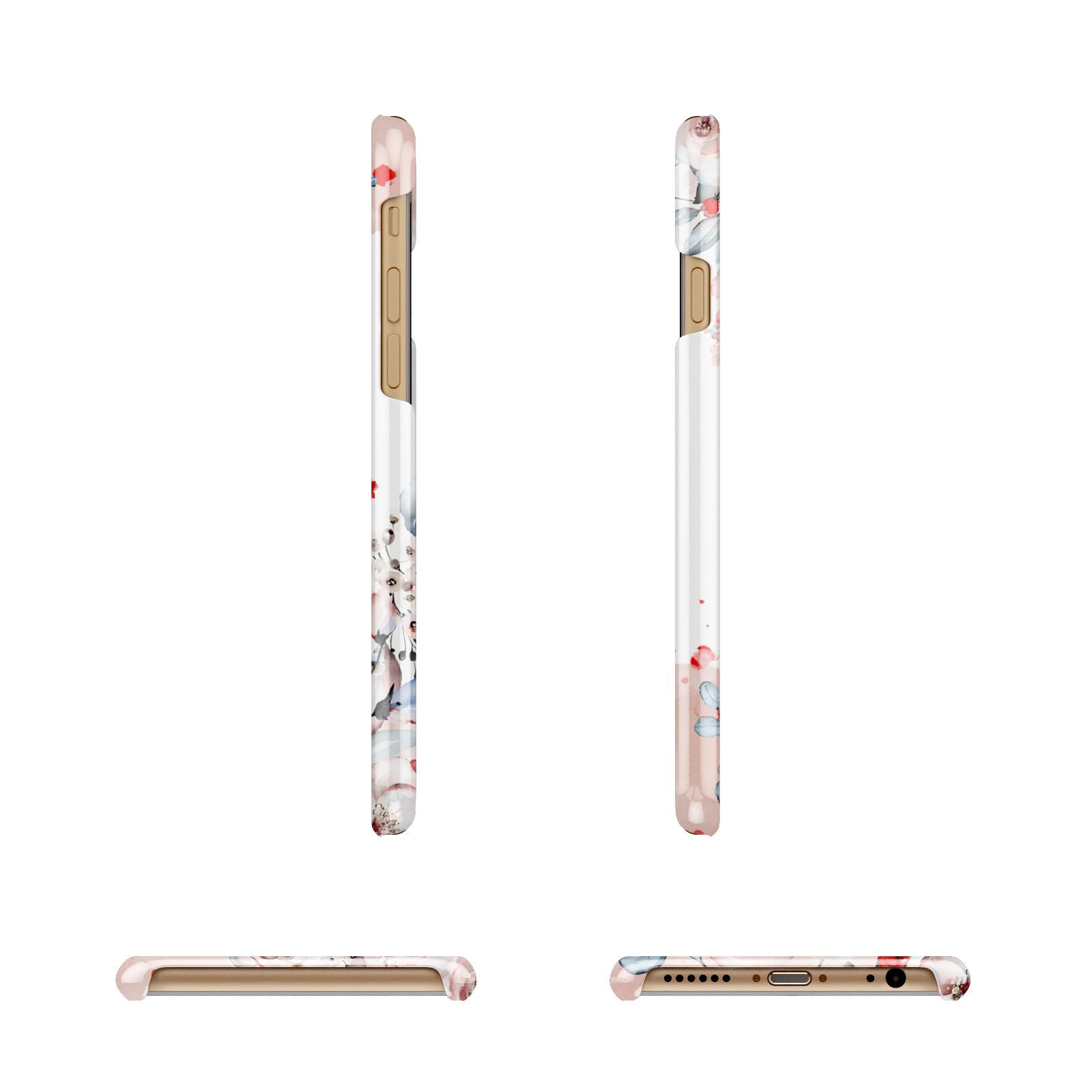 Monogrammed Roses Floral Wreath Apple iPhone 6 3D Wrap Snap Case Angled Images