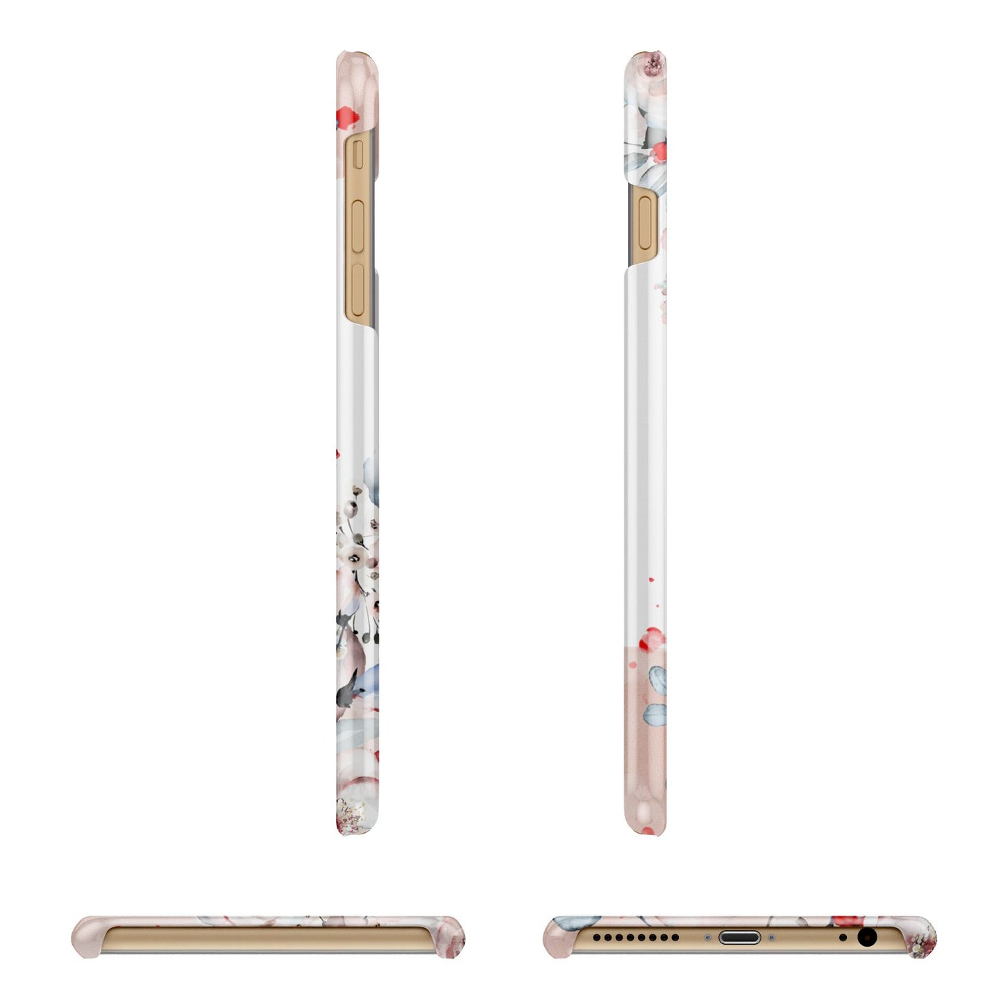 Monogrammed Roses Floral Wreath Apple iPhone 6 Plus 3D Wrap Snap Case Angled Images