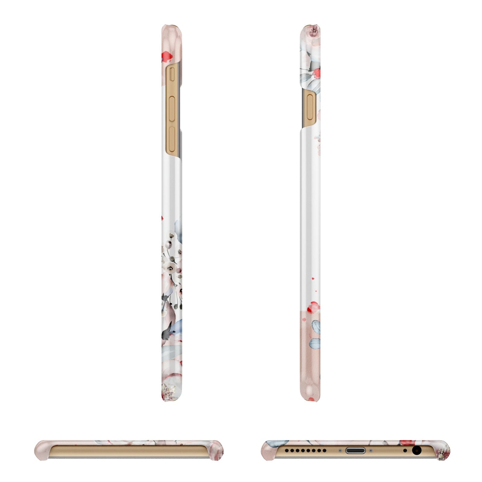 Monogrammed Roses Floral Wreath Apple iPhone 6 Plus 3D Wrap Snap Case Angled Images