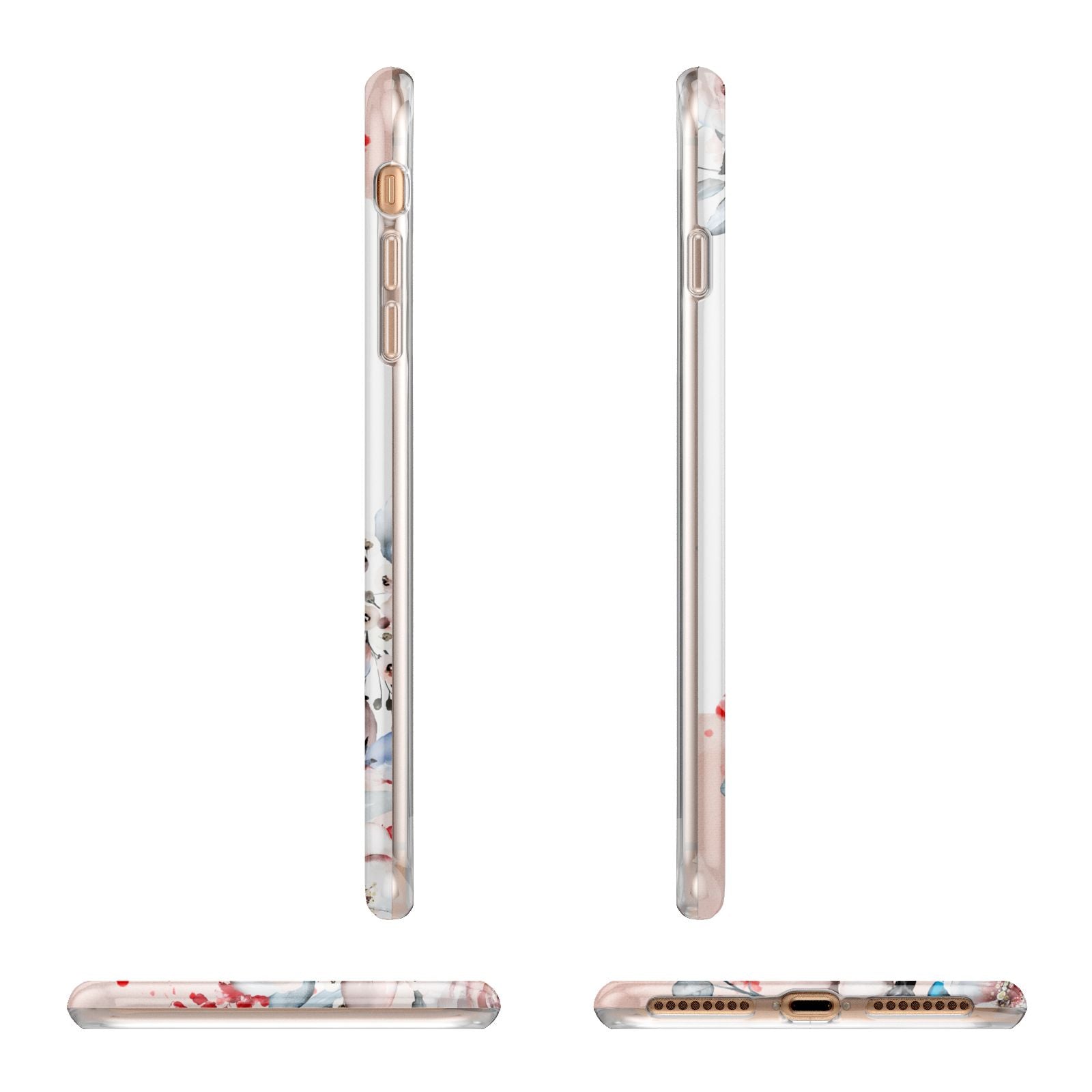 Monogrammed Roses Floral Wreath Apple iPhone 7 8 Plus 3D Wrap Tough Case Alternative Image Angles