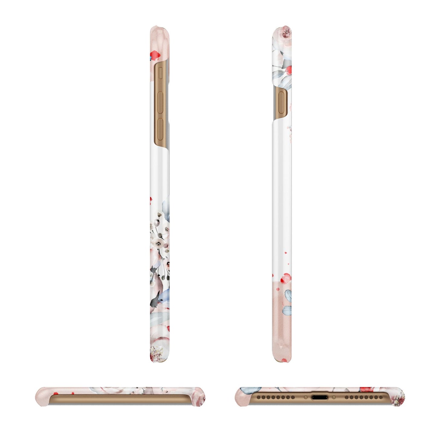 Monogrammed Roses Floral Wreath Apple iPhone 7 Plus 3D Wrap Snap Case Angled Images