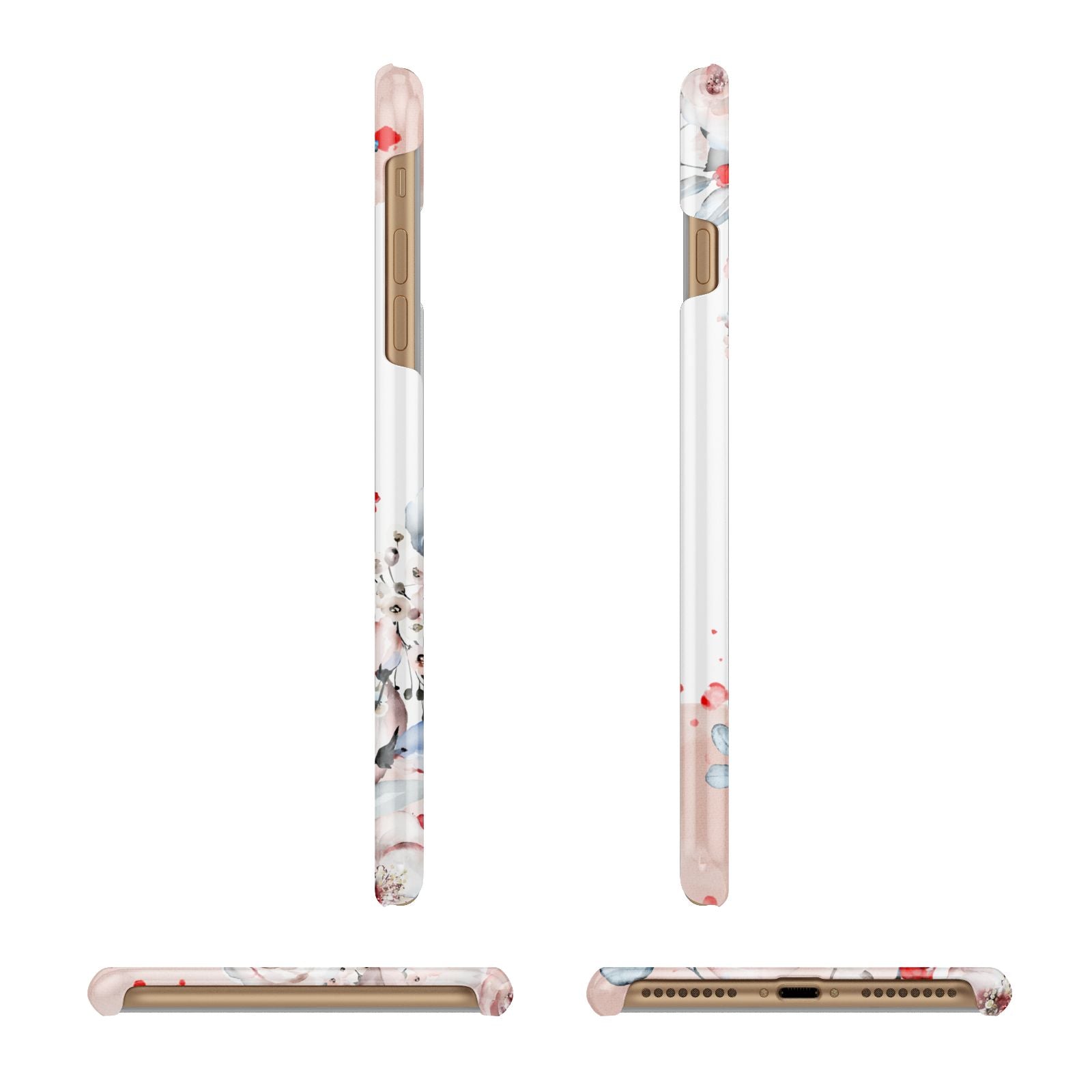 Monogrammed Roses Floral Wreath Apple iPhone 7 Plus 3D Wrap Snap Case Angled Images