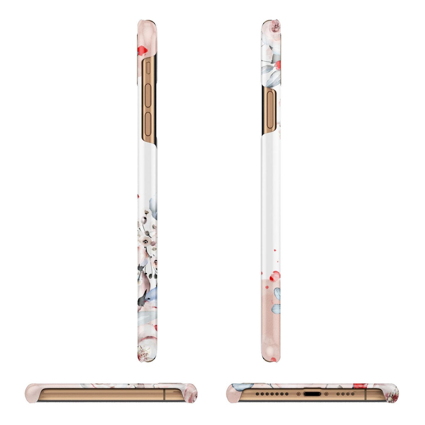 Monogrammed Roses Floral Wreath Apple iPhone Xs Max 3D Wrap Snap Case Angled Images