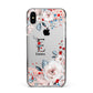 Monogrammed Roses Floral Wreath Apple iPhone Xs Max Impact Case Black Edge on Silver Phone
