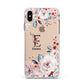Monogrammed Roses Floral Wreath Apple iPhone Xs Max Impact Case White Edge on Gold Phone